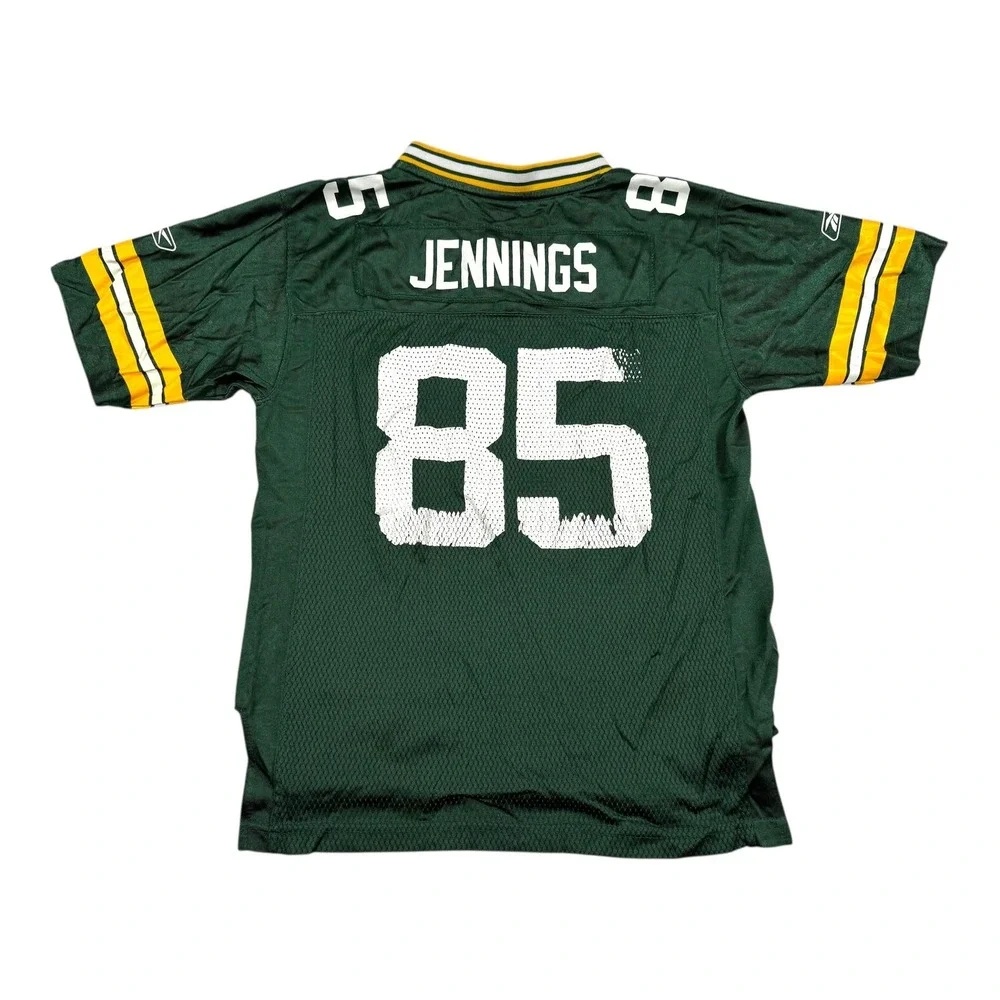 Green Bay Packers Jersey Youth Large Green NFL Football Reebok Jennings 85